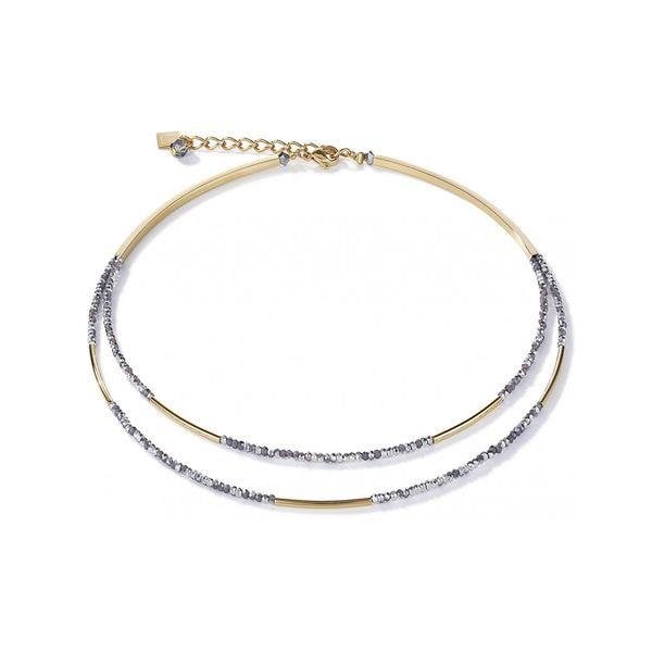 ladies waterfall necklace - Gold-Silver