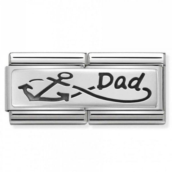 Silver Infinity Dad Double Charm
