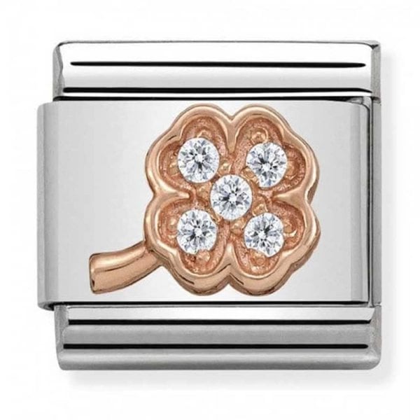Classic Rose Gold Symbols Clover Charm