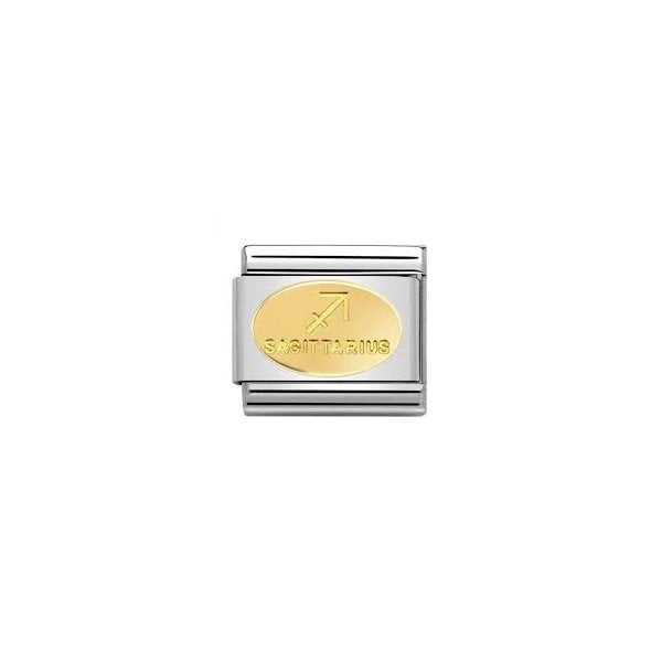 Gold Sagittarius Oval Charm