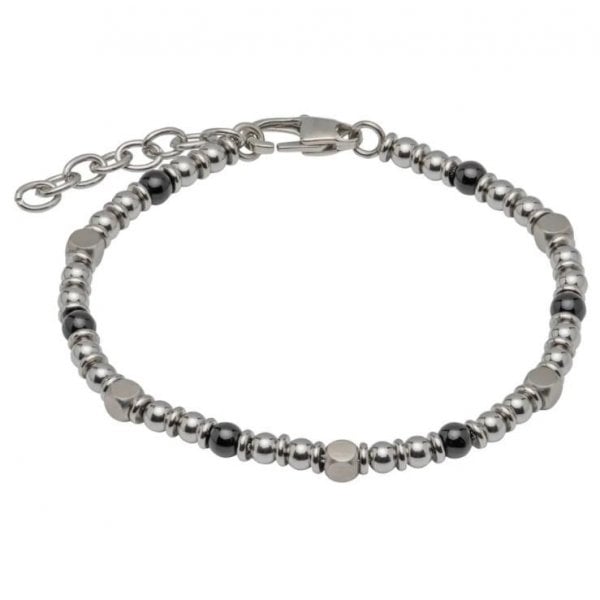 Stainless Steel Bracelet with Onyx