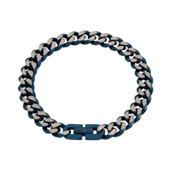 Steel Bracelet w/ Matte Blue IP Plating- 9mm Width
