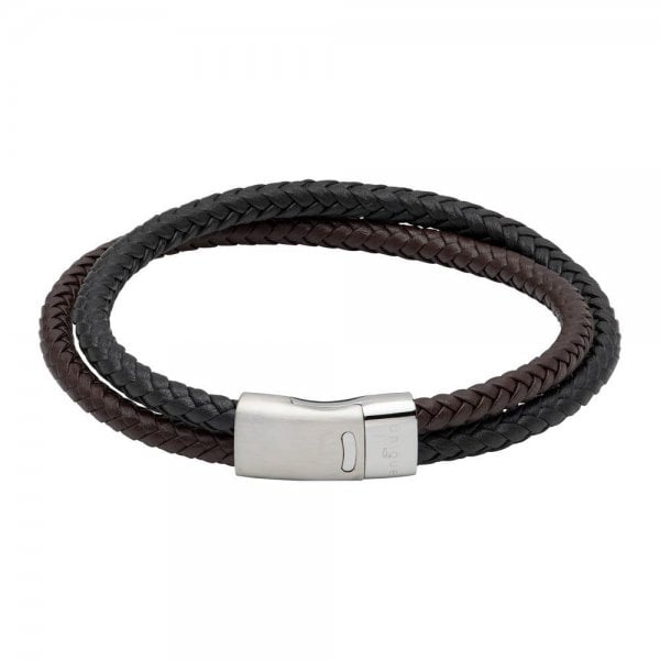 Black & Brown Double Leather Bracelet