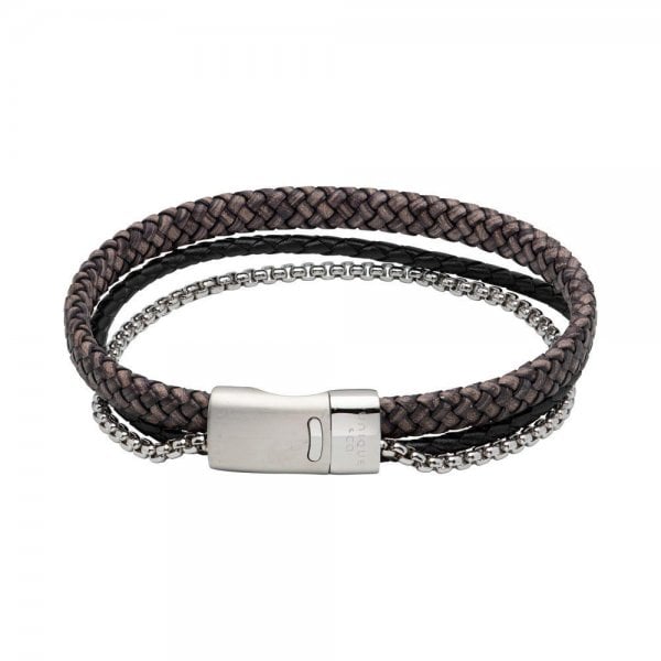 Antique Black Leather Bracelet