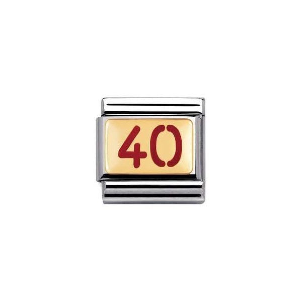Gold and Red 40 Charm