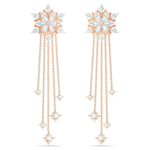 Magic Pierced Earrings White, Rose tone plated