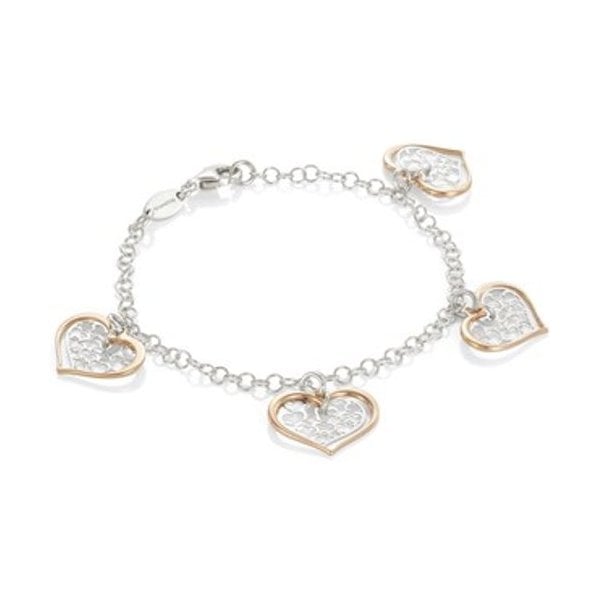 EX-DISPLAY Romantica Rose Gold Plated 4 Heart Bracelet