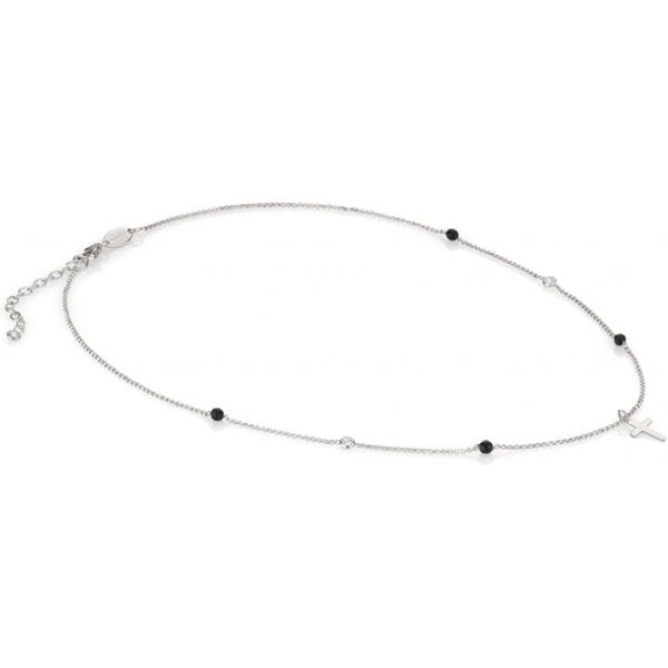 EX-DISPLAY Bella Cross Necklace in Sterling Silver with Black Jade