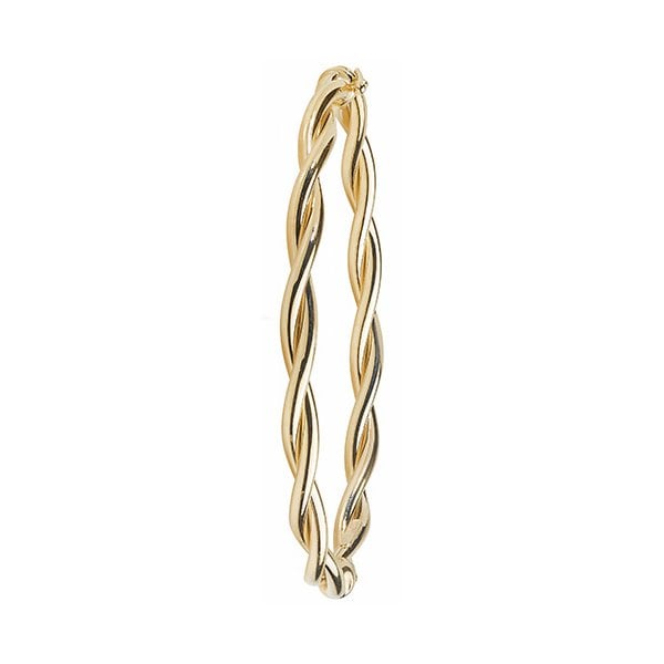 9CT YELLOW GOLD LADIES' HINGED BANGLE