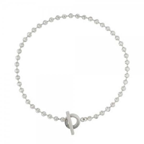 Silver boule chain necklace 43cm