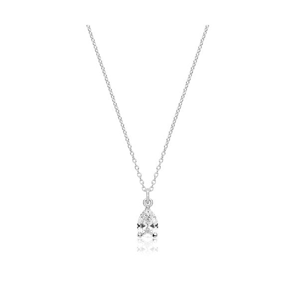 Pear Shape Claw Set Pendant & Chain