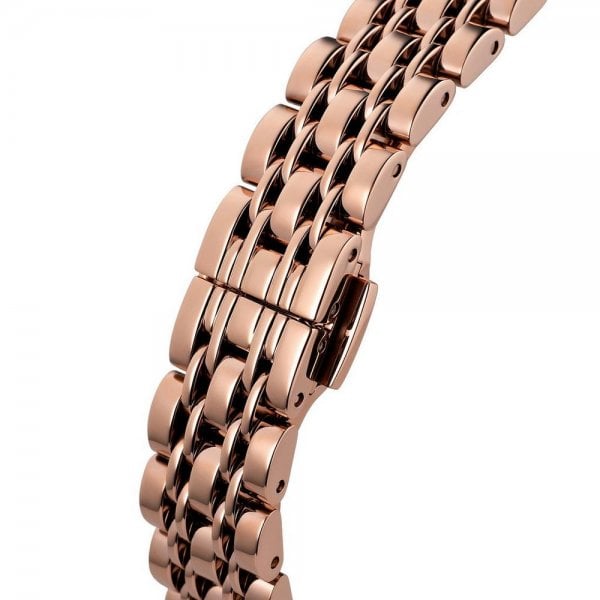 Crystal Bracelet Strap Watch, Rose Gold/White