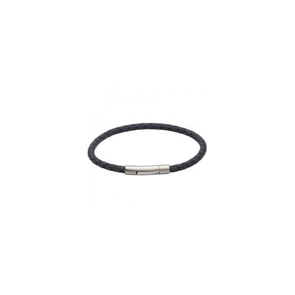 Antique Blue Leather Bracelet 21cm