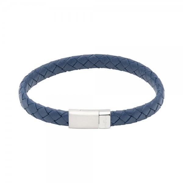 Navy Leather Bracelet 21cm