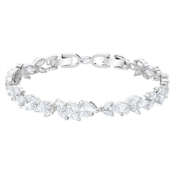 Louison Bracelet White, Rhodium plated
