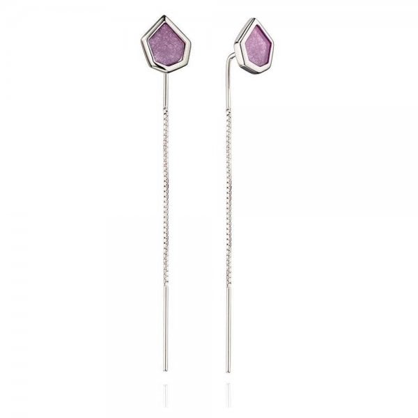 Purple Quartz Long Earrings