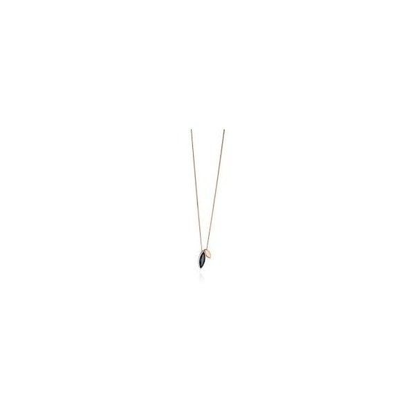 Ladies Silver Rose Gold And Black Pendant