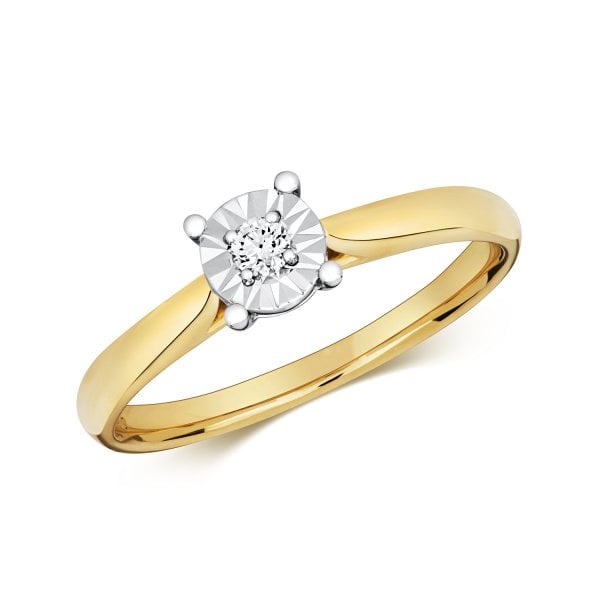 DIAMOND ILLUSION SOLITAIRE RING SIZE O