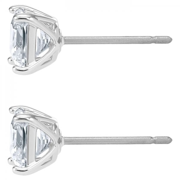 Attract Pierced Earrings White, Rhodium plated