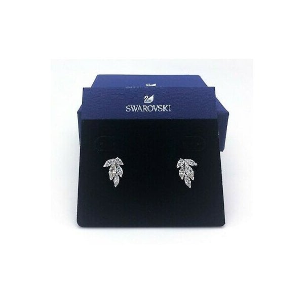 Louison Stud Pierced Earrings White Rhodium Plated