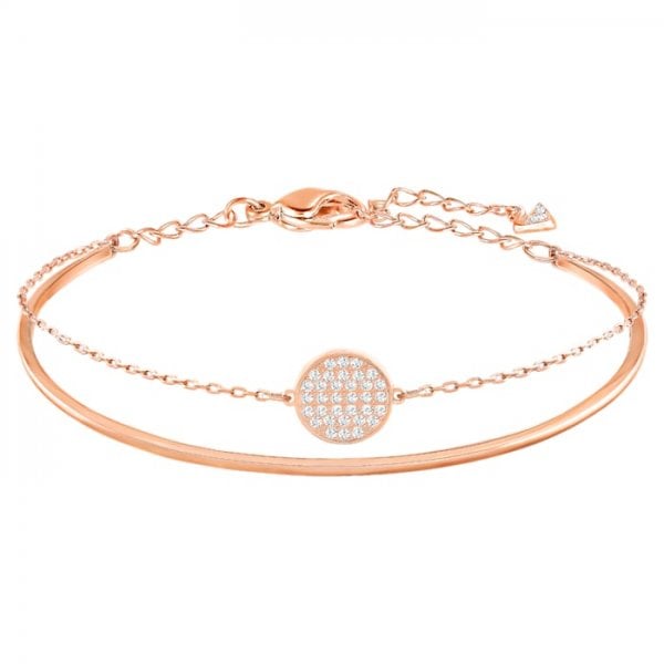 Ginger Bangle White, Rose-gold tone plated