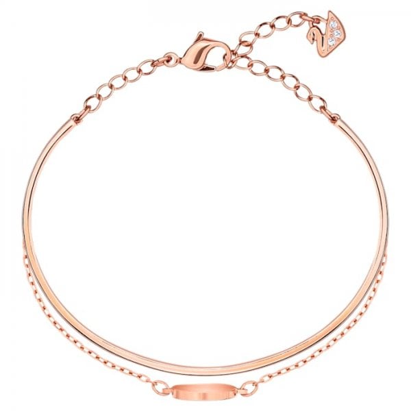 Ginger Bangle White, Rose-gold tone plated