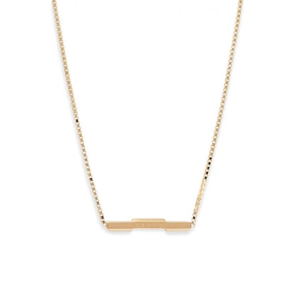 18ct Yellow Gold Link to Love Bar Necklace