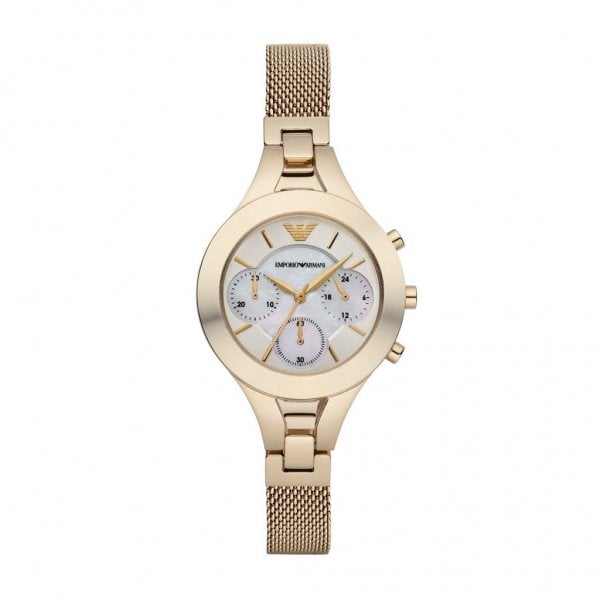 Ladies Gold Chronograph Dress Watch