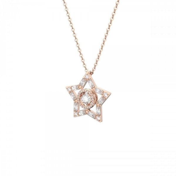 Stella Crystal White Rose Gold-tone Pendant