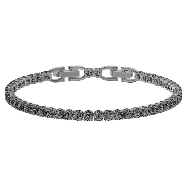 Tennis Deluxe bracelet, Round, Grey