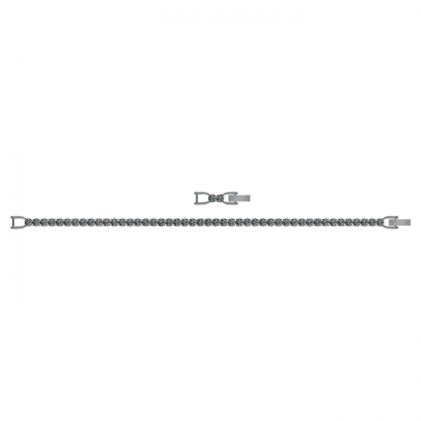 Tennis Deluxe bracelet, Round, Grey