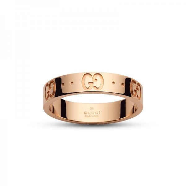 Icon 18ct Rose Gold Logo Ring SIZE 27