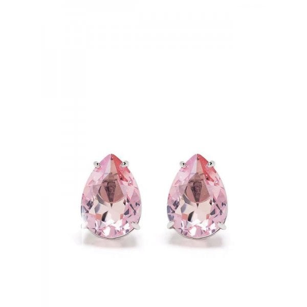Gema Stud Earrings Pink, Rhodium plated