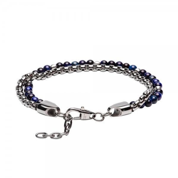 Steel bracelet & Blue Tigerey