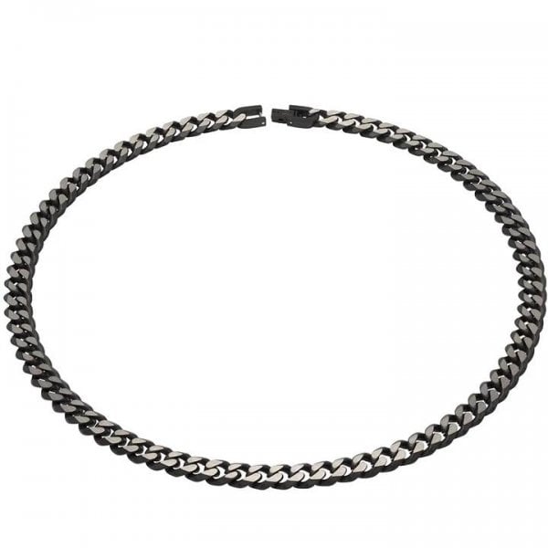 9mm Matt Black Steel Necklace