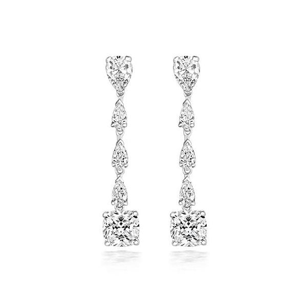 LARGE CUSHION CZ DROP EARRINGS