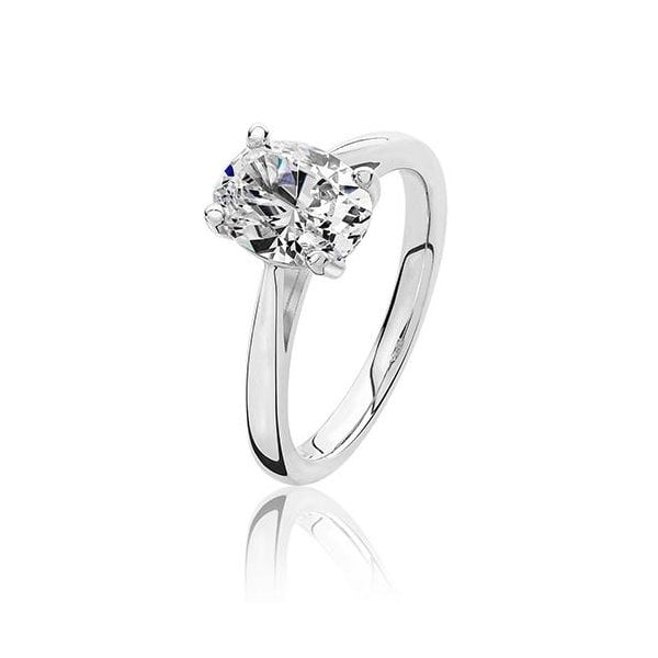 CLAW SET 9X7MM OVL SHAPE CZ RING
