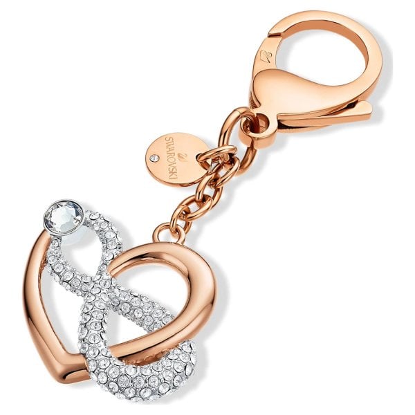 Infinite bag charm Infinity and heart, White