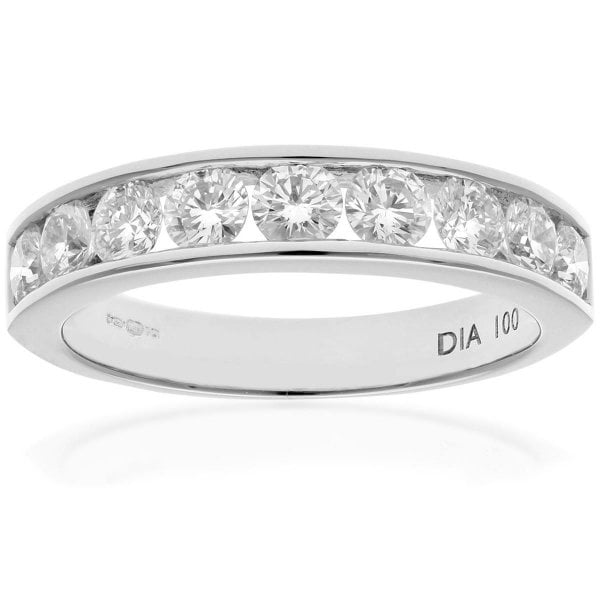 1.00 Diamond, 18k White Gold Ring Size: L