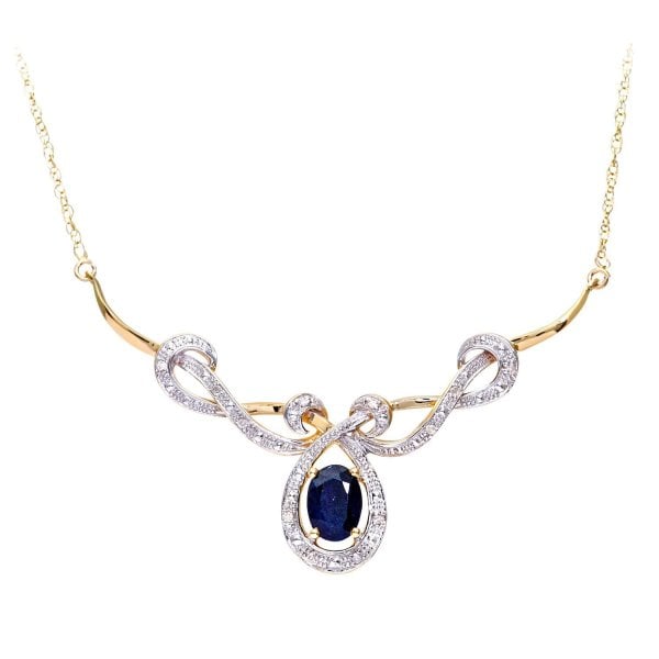 0.05ct Diamond, Sapphire Necklace