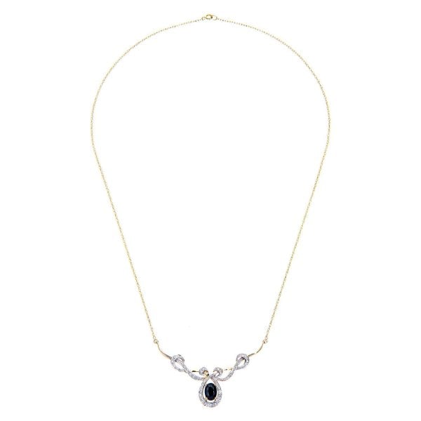 0.05ct Diamond, Sapphire Necklace