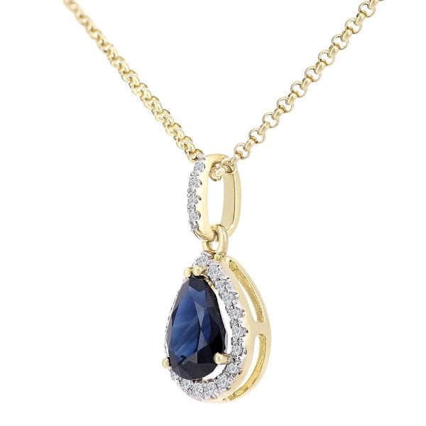 0.07ct Diamond, Sapphire Pendant