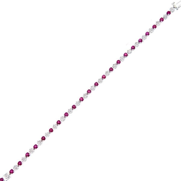 0.65ct Diamond, Ruby Bracelet