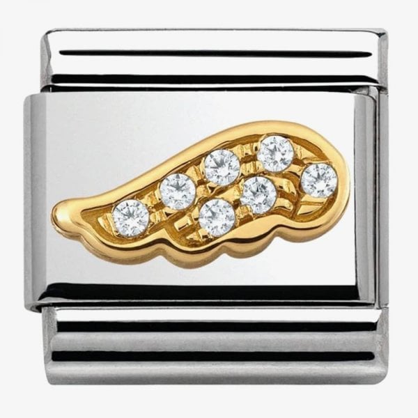 Gold and White Wing Charm