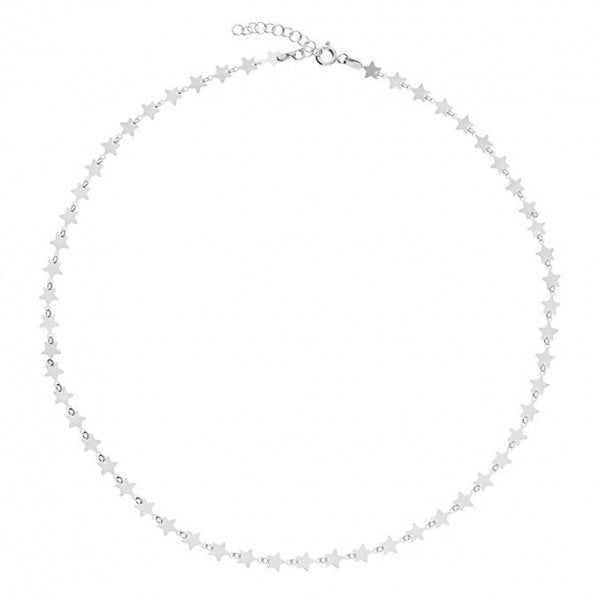 SIL.NECKLACE: 45CM FLAT STAR