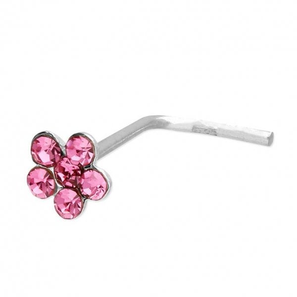 SIL.NOSE STUD: SMALL CRYSTAL CLUSTER