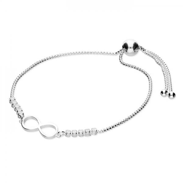 SIL.BRACELET: INFINITY AND CZ TENNIS SLIDER