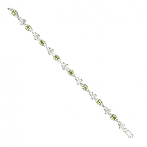 SIL.BRACELET: PERIDOT WITH CELTIC LOOPS