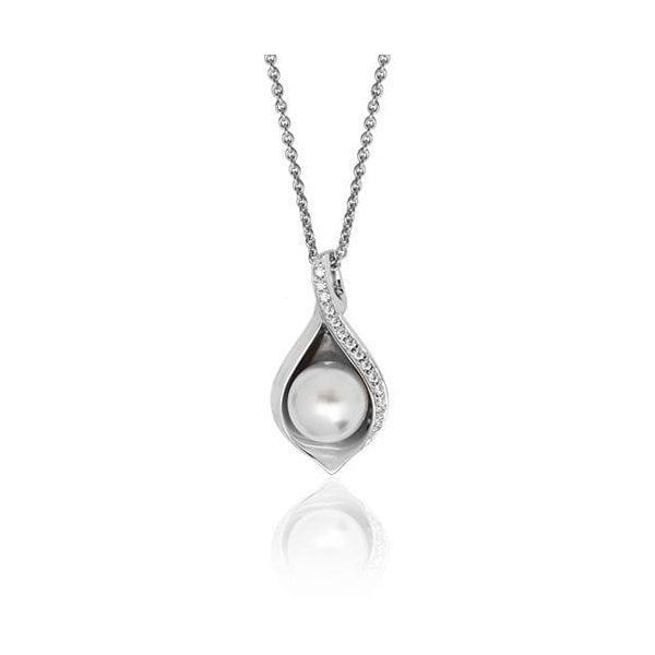 PEARL & CZ PENDANT+CHAIN