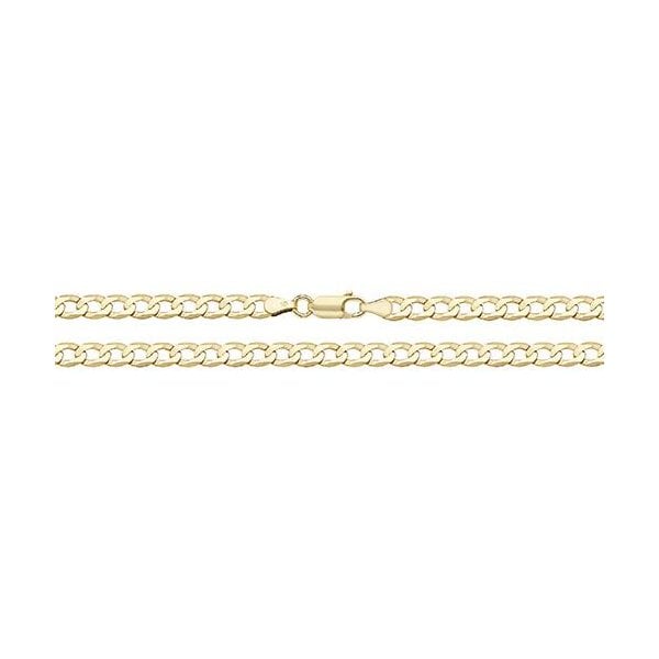 9CT YEL GOLD FLT CURB BVLD CHAIN